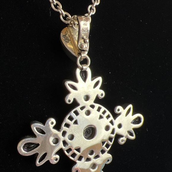 ✝️NICKY BUTLER Sterling Silver Blue Sapphire Corundum Pearl Pendant Necklace NEW - Picture 7 of 7